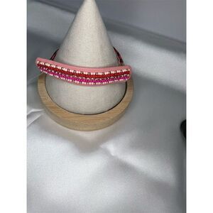 Rebecca Minkoff Pink Beaded Bracelet Adjustable Strap Women's Jewelry